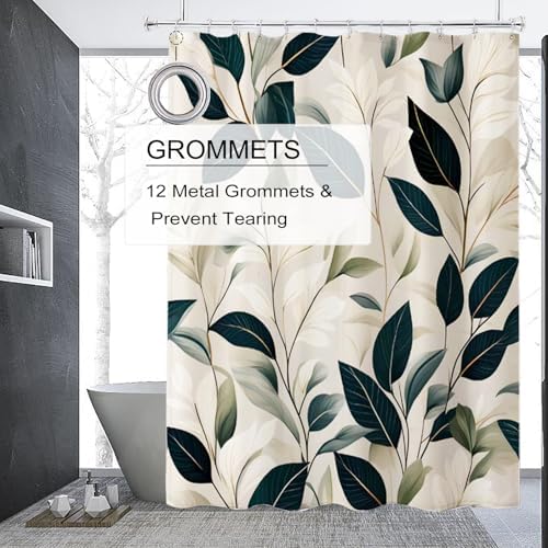 LLSCL Fabric Shower Curtain Liner with Magnets, Waterproof Hotel Quality, 72 x 72 Machine Washable
