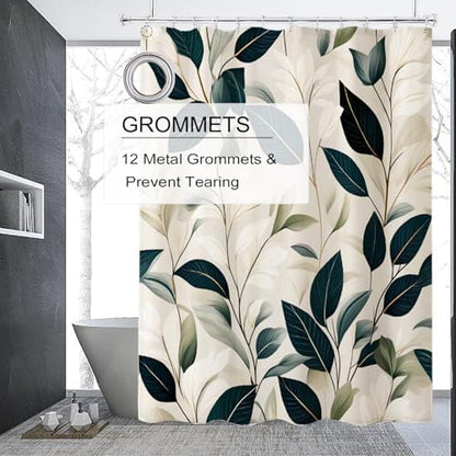 LLSCL Fabric Shower Curtain Liner with Magnets, Waterproof Hotel Quality, 72 x 72 Machine Washable
