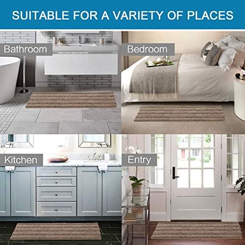 H.VERSAILTEX Bathroom Rugs Bath Mat Runner Rug Non Slip Kitchen Rug Extra Long Bath Rug Runners Oversized 59" x 20" Absorbent Washable Dry Fast Plush Area Rug for Bathroom/Bedroom - Taupe Brown
