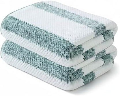 2-Pack Microfiber Bath Towels (27x54 Inches) - Ultra Soft & Quick Dry, 3X Absorbency, Lightweight for Gym, Yoga, Travel & Spa - Perfect for Home, Fitness & Post-Workout