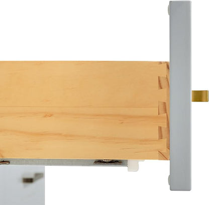 Emilia 48-Inch Bathroom Vanity with Sink — Grey Single Sink Bathroom Vanity, 1.5" Edge Carrara Quartz Countertop, Solid Wood, 2 Soft Closing Doors, 9 Dovetail Drawers