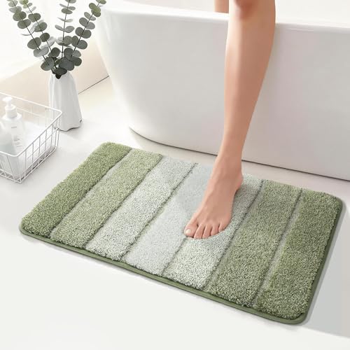 COSY HOMEER Bathroom Rugs 30x20,Ultra Soft Absorbent Bath Mat,Green