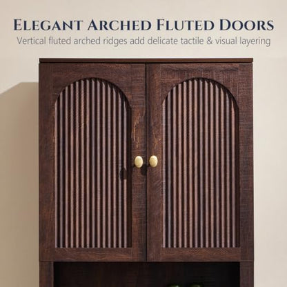 72" Over The Toilet Storage Cabinet, Wooden Bathroom Storage Cabinet, Brown