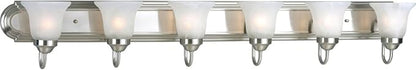 Progress Lighting P3056-09 Alabaster Glass Bath & Vanity, 48-Inch Width x 7-1/4-Inch Height, Nickel