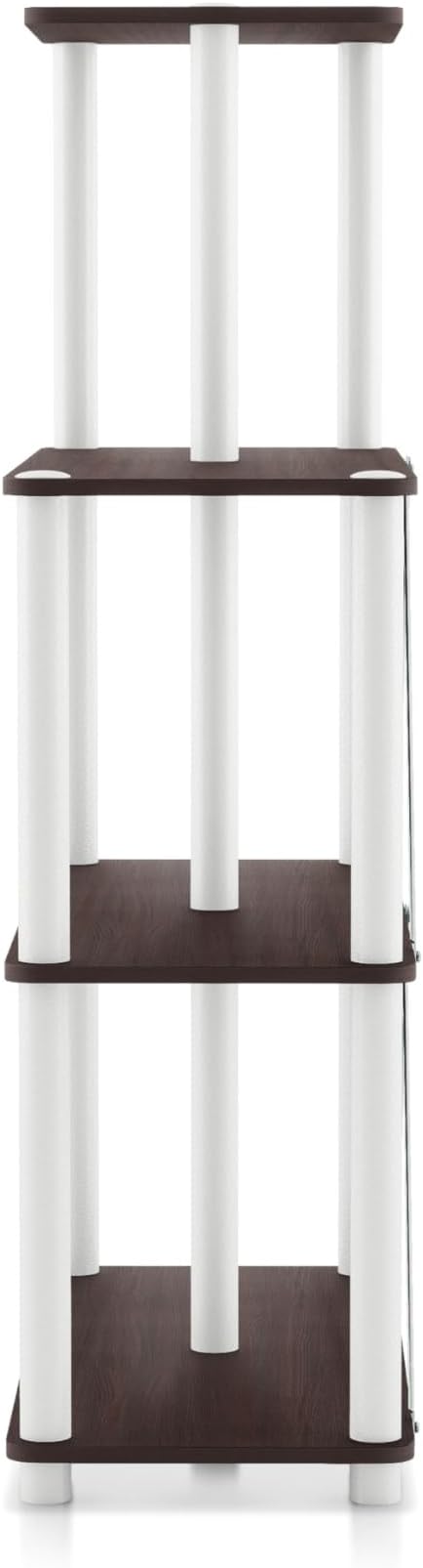 Homes: Inside + Out Apexa Modern 5-Cube Ladder Shelving Units, Collectibles Display Shelves, Easy Assembly Standing Shelf, Home Storage Organizer for Living Room, Bedroom, Office, Espresso