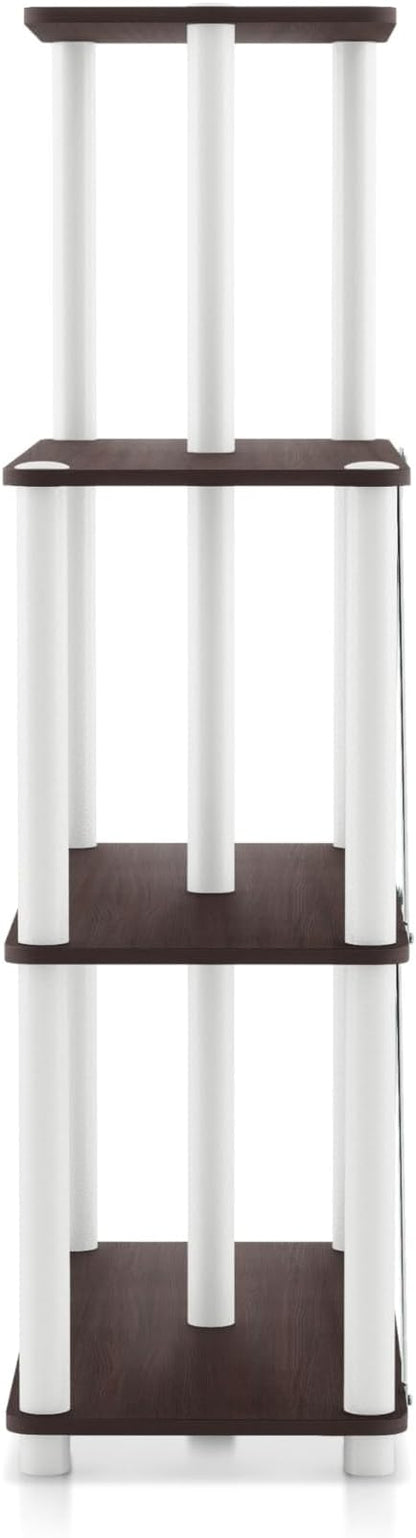 Homes: Inside + Out Apexa Modern 5-Cube Ladder Shelving Units, Collectibles Display Shelves, Easy Assembly Standing Shelf, Home Storage Organizer for Living Room, Bedroom, Office, Espresso