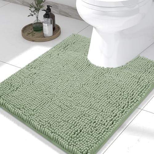 Smiry Toilet Rugs U-Shaped 24x20, Extra Soft Absorbent Contoured Bath Mat