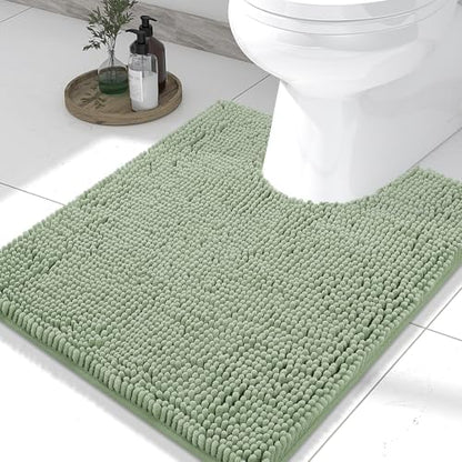 Smiry Toilet Rugs U-Shaped 24x20, Extra Soft Absorbent Contoured Bath Mat