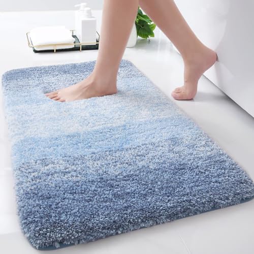 Arotive Microfiber Bathroom Rugs, Shaggy Soft Absorbent Bath Rug, 30x17