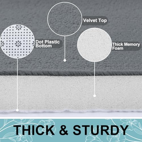 Smiry Memory Foam Toilet Rugs 20x20, Extra Soft Absorbent Bathroom Rugs