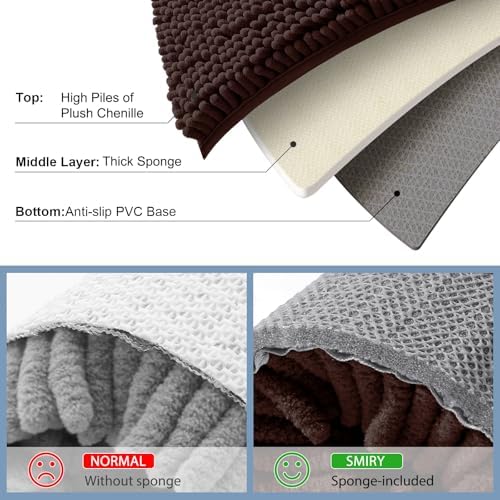 Smiry Bathroom Rugs 108X72, Luxury Chenille Extra Soft Absorbent Bath Mat