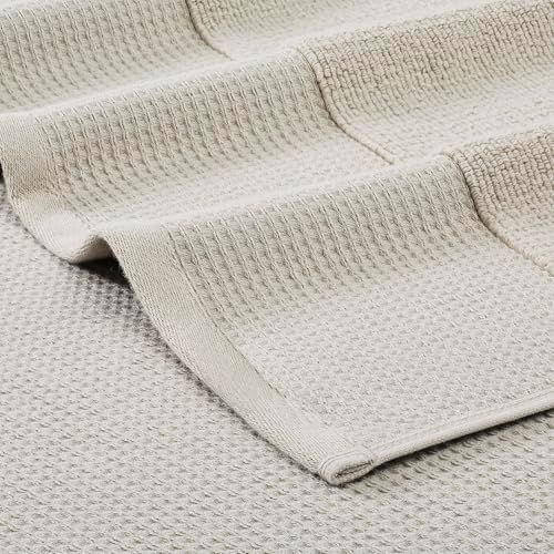 Modern Threads Waffle-Rib 6-Piece Towel Set – Premium Cotton Bath Towels, Ultra-Absorbent & Soft, Elegant Waffle Texture for Bathroom & Spa, Taupe