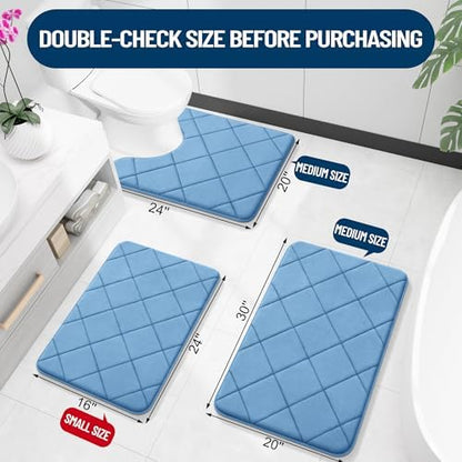OLANLY Memory Foam Bath Mat 59x20, Ultra Soft and Absorbent Bathroom Rugs