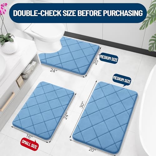 OLANLY Memory Foam Bath Mat 70x24, Ultra Soft and Absorbent Bathroom Rugs