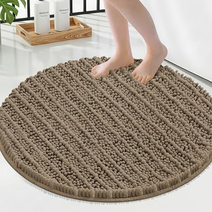 Smiry Bathroom Rugs Round 24X24, Extra Soft Rubber Backing Bath Mats