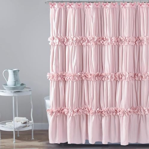 CHICTIE Decorative Shower Curtain Hooks, Bow Knot Shower Curtain Rings Hooks for Bathroom Baby Kids Room Rustproof Shower Hooks (Pink)