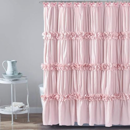 CHICTIE Decorative Shower Curtain Hooks, Bow Knot Shower Curtain Rings Hooks for Bathroom Baby Kids Room Rustproof Shower Hooks (Pink)
