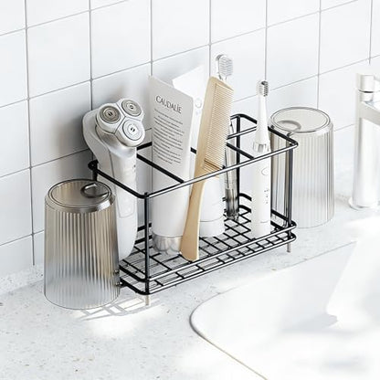 Toothbrush Holders Toothpaste Organizer Bathroom Accessories with Hooks