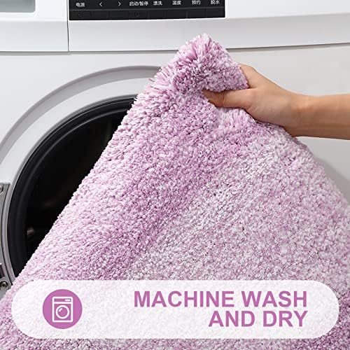OLANLY Luxury Toilet Rugs U-Shaped 24x24, Soft Absorbent Microfiber Mat