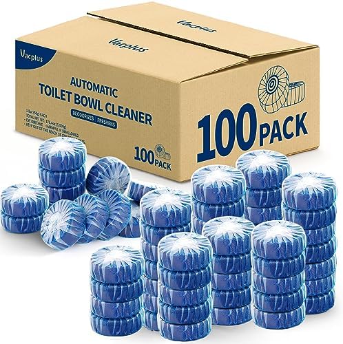 Vacplus Toilet Bowl Cleaner Tablets, 100 Pack, Auto Cleaning, Long-Lasting