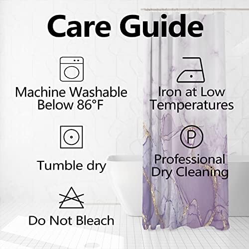 Purple Marble Stall Waterproof Shower Curtain 36x72 inches