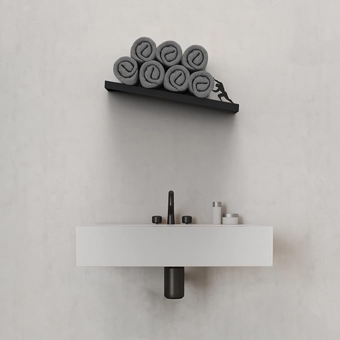 Floating Toilet Paper Shelf - Funny Bathroom Decor, Sisyphus | Unique toilet paper holder doubles as tissue box cover and bathroom shelf storage