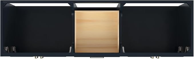 ARIEL Stafford 72-inch Bathroom Vanity with Sink,Solid Wood, 0.75-inch Italian Carrara Marble Countertop, Double Rectangular Porcelain Sink, 4 Soft Closing Doors, 6 Dovetail Drawers, Midnight Blue
