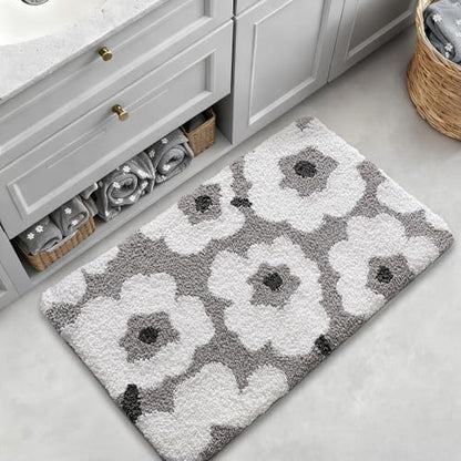 LUMI Bathroom Rug 20x32, Soft Absorbent Microfiber Bath Mat, Non Slip