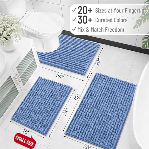 OLANLY Large Bathroom Rugs 40x32, Thick Soft Absorbent Chenille Bath Rugs