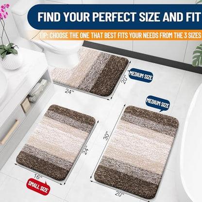 OLANLY Bathroom Runner Rug 40x24, Extra Soft Absorbent Microfiber Bath Rugs