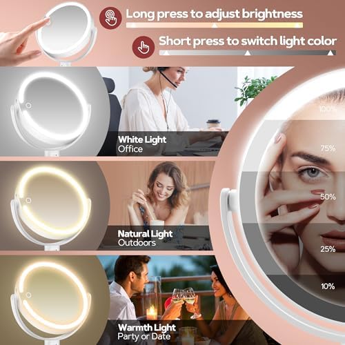 B Beauty Planet Vanity Mirror with Lights, Magnifying Makeup Mirror 30X/1X