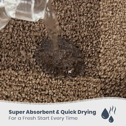PURRUGS Bathroom Rug Non-Slip Machine Washable 30" x 60", Super Absorbent and Quick-Dry Bath Mat, Extra Soft and Plush Bath Rug for Shower, Bathtub and Sink, Grayish Brown & Coffee