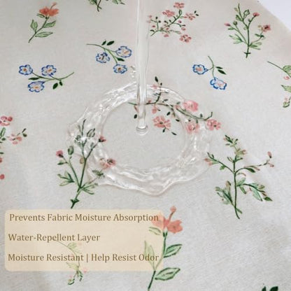 Floral Farmhouse Vintage Linen Shower Curtain 72x72in with 12 Plastic Hooks