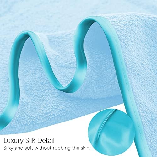 TENSTARS Luxury Silk Hemming Towel Set - Light Thin Quick Drying - 2 Bath Towels 2 Hand Towels 2 Washcloths - Ultra Soft Microfiber Towel for Bath Fitness, Sports, Yoga, Travel (Aquamarine 6 Pieces)