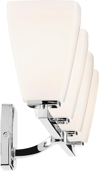 Kichler Marant 33.25" 4-Light Vanity Light with Opal Glass in Chrome, for Bathroom, Powder Room, Over a Mirror, (33.25" W x 9.5" H), 55217CH