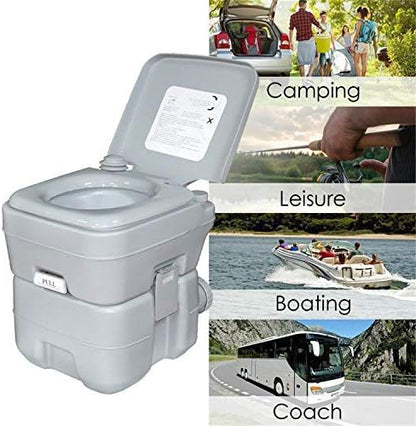 HongK- 5 Gallon 20L Portable Toilet Flush Travel Camping Commode Potty Outdoor/Indoor