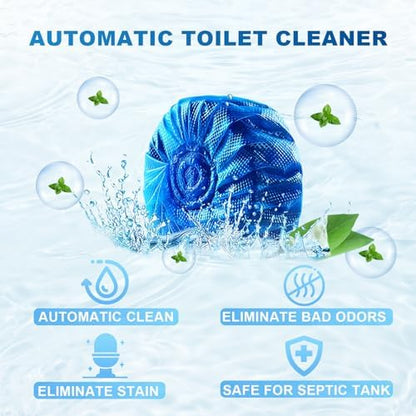 Msvvko Toilet Bowl Cleaners, Automatic Toilet Tank Cleaner Tablets, Blue Toilet Bowl Cleaner Tablets for Deodorizing & Descaling, Powerful Cleaning, Slow-Release Against Tough Stains 20 Pack