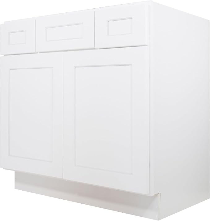 Furinno Shaker 2-Drawer Bath Vanity Cabinet Without Top, Ready to Assemble, 21 D x 36 W x 34.5 H, White