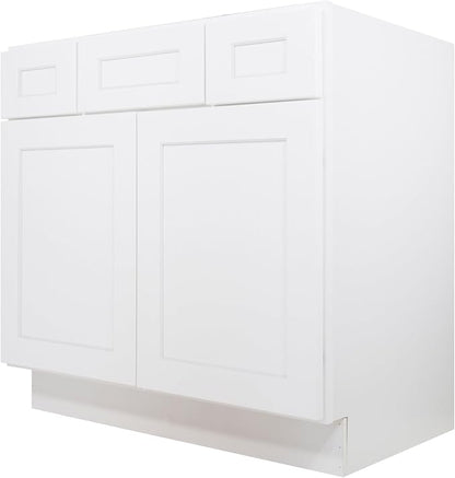 Furinno Shaker 2-Drawer Bath Vanity Cabinet Without Top, Ready to Assemble, 21 D x 36 W x 34.5 H, White