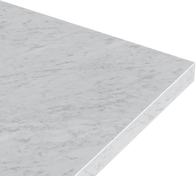 ARIEL Milan 72-inch Bathroom Vanity with Sink,Solid Wood, 1.5-inch Italian Carrara Marble Countertop, Double Rectangular Porcelain Sink, 4 Soft Closing Doors, 3 Dovetail Drawers, Warm White