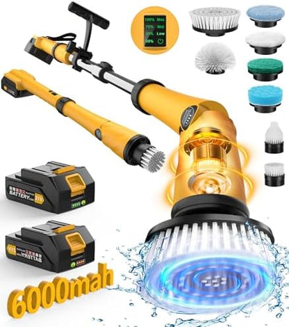 Qimedo Electric Spin Scrubber Q3, 6000mAh, Extra-Large Brush Head, 1200RPM