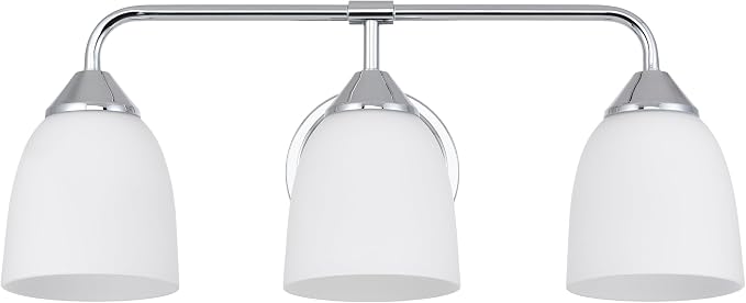 Chrome 3-Light Traditional Bathroom Vanity Light Fixtures Over Mirror, Modern Vanity Lights for Living Room, Standard E26 Base, Chrome