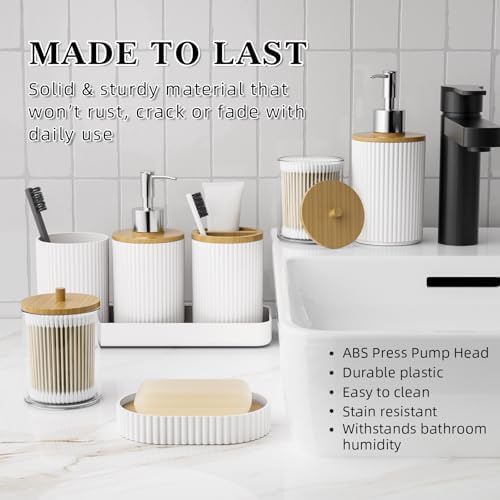 Bathroom Accessories Set Coordinated, 25PC White Bath Accessory Set