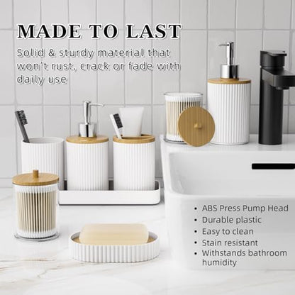 Bathroom Accessories Set Coordinated, 25PC White Bath Accessory Set