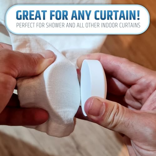 XL & Extra Heavy Powerful Anti-Billowing Magnetic Shower Curtain Weights for Splash-Free Bath Experience - 360° Silicone Wrapped - Will Never Rust - Prevent Curtain from Blowing | 4 XL Pairs | White