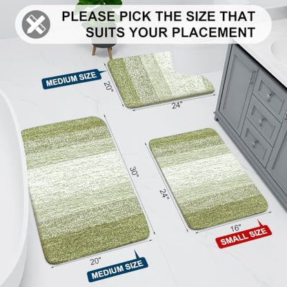 Arotive Microfiber Bathroom Rugs, Shaggy Soft Absorbent Bath Rug, 30x20