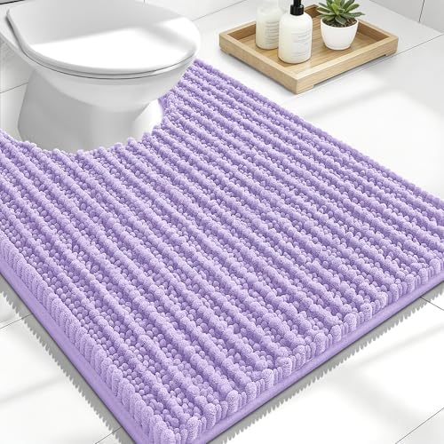 OLANLY U-Shaped Toilet Rug 24x20, Thick Soft Absorbent Chenille Contour Rug