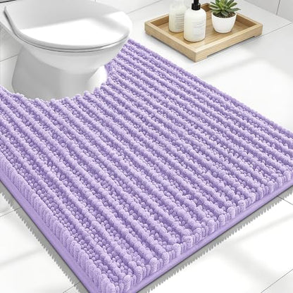 OLANLY U-Shaped Toilet Rug 24x20, Thick Soft Absorbent Chenille Contour Rug