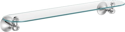 Moen DN7790CH Lounge 24-Inch Wide x 5-Inch Deep Decorative Glass Bathroom Vanity Shelf, Chrome