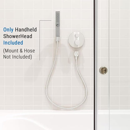 G-Promise All Metal Square 3 Function Handheld Shower Head(Brushed Nickel) | All Metal Construction, 3 Function Modes with Massage, Modern Look, Push Switch, Easy Installation